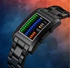 2020 New Fashion Binary Watch Men Digital Led Watches Multifunctional electronic Wristwatches Black Steel Men Sports Watches 2