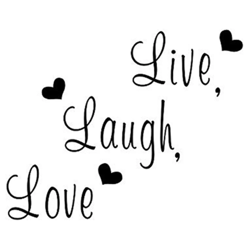 Life Quote Stickers "Live Laugh Love" Vinyl Wall Decals Home Decoration for Living Room Kids Bedroom Self-adhesive Wallpaper