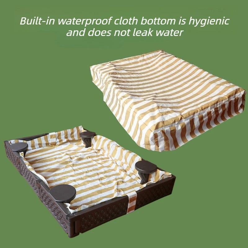 Piscina di sabbia giocattolo per bambini, kit di gioco domestico in plastica, sabbiera interna con recinzione, giocattoli da spiaggia per bambini e bambine all'aperto._voghion.com
