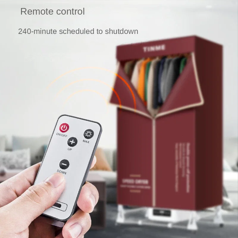 TINME Clothes Dryer Home Quick Drying Folding Cloth Dryer 2000W Large Capacity Remote Control Timing Clothes Drying Machine