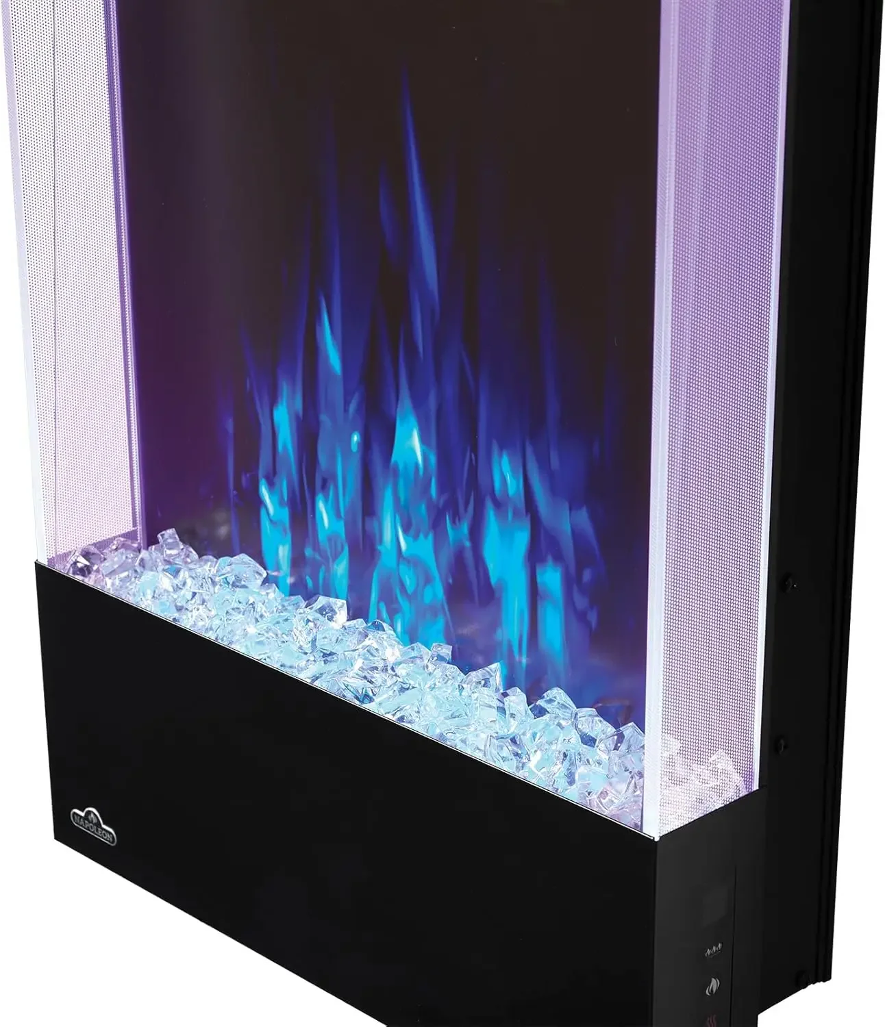 38 inch Vertical Wall Mount Electric Fireplace - Black, NEFVC38H 5