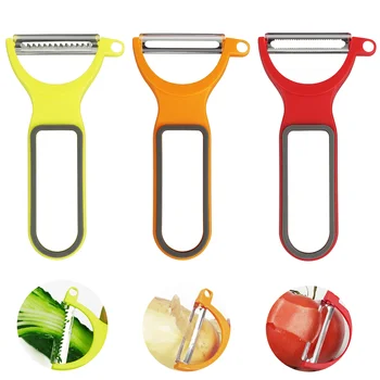 3-Piece Stainless Steel Peeler Set - Y & Julienne Vegetable Peelers for Potato/Apple/Carrot with Swivel Blades - Kitchen Peelin
