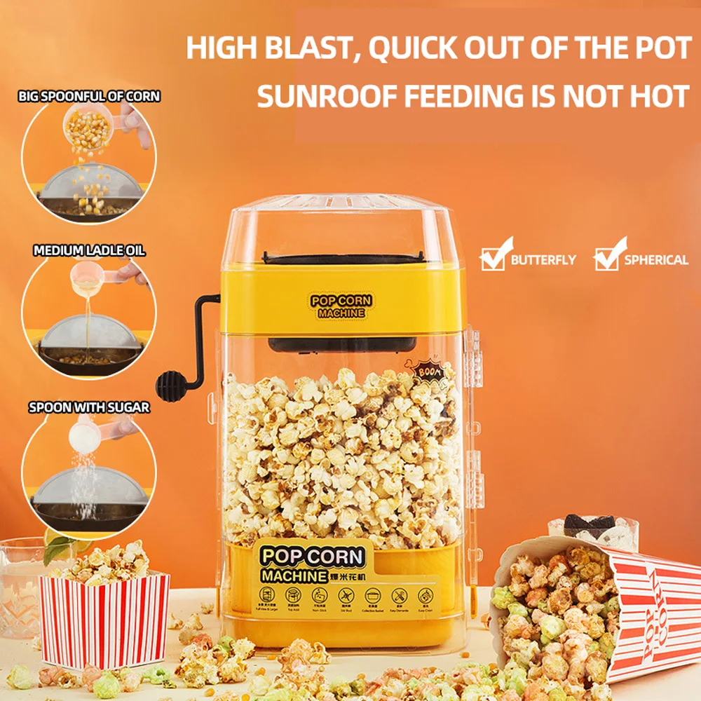 Household Oil-free Popcorn Maker Fully Automatic Popcorn Machine Pipoqueira Maszyna Do Popcornu