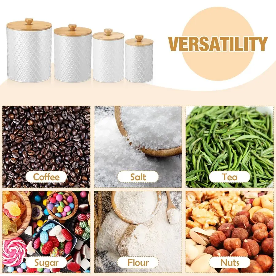 Bamboo Lid Canister Set 4