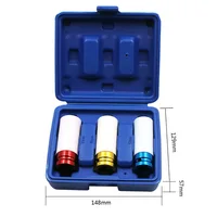 3Pcs/Box 17/19/21mm 1/2" Color Tire Protection Sleeve Wall Auto Car Removal Nut Socket Set Tool Protecting Wheel Contours 1
