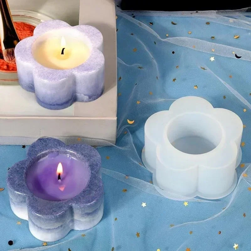 New Flower Silicone Resin Mold Plum Blossom Shaped Candlestick Silicone Casting Production Tools DIY Casting Crafts Gifts