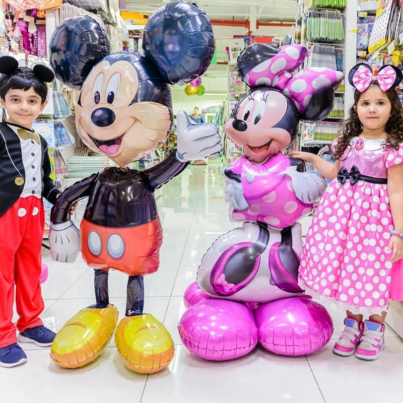 110Cm Large Mickey Minnie Mouse Foil Balloons Festa Di Compleanno Baby Shower Decorazione Giocattoli Per Bambini Regali Cartoon Air Globos Supplies