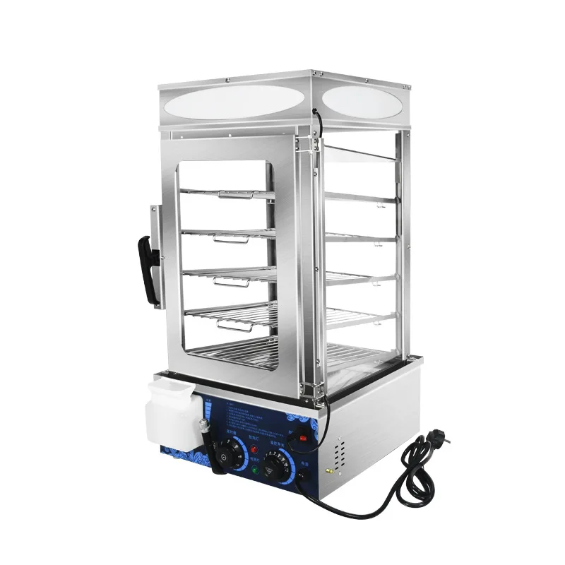 Glass Food/bun Steamer Machine Transparent 5 Layers Stainless Steel Steam Food 220v Commercial Use Industrial Rice Cooking Bun