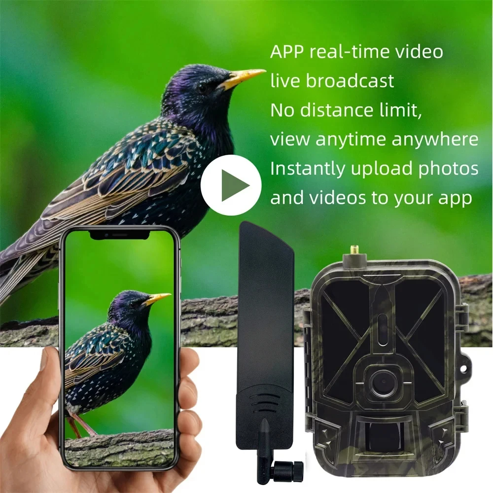 HC-940Pro 10AA Dry4G 4K Video 36MP Wildlife Trail Camera APP 940nm Invisible IR LEDs Night Vision Hunting camera IP65 Waterproof