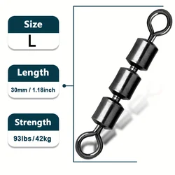 20 - Piece Durable High - Speed Fishing Swivels with Treble Rolling Action for Ultralight Rigs and Trolling (L)