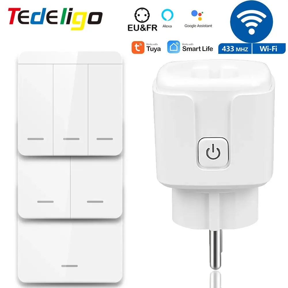 Tuya Smart Socket WiFi RF 433MHz Plug 220V 3000W Wireless