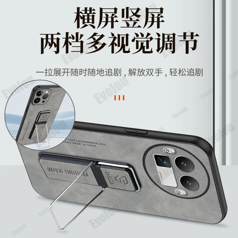 Tecno Spark Slim Luxury Leather Stand Armor Case - Shockproof Magnetic Holder Protection Cover
