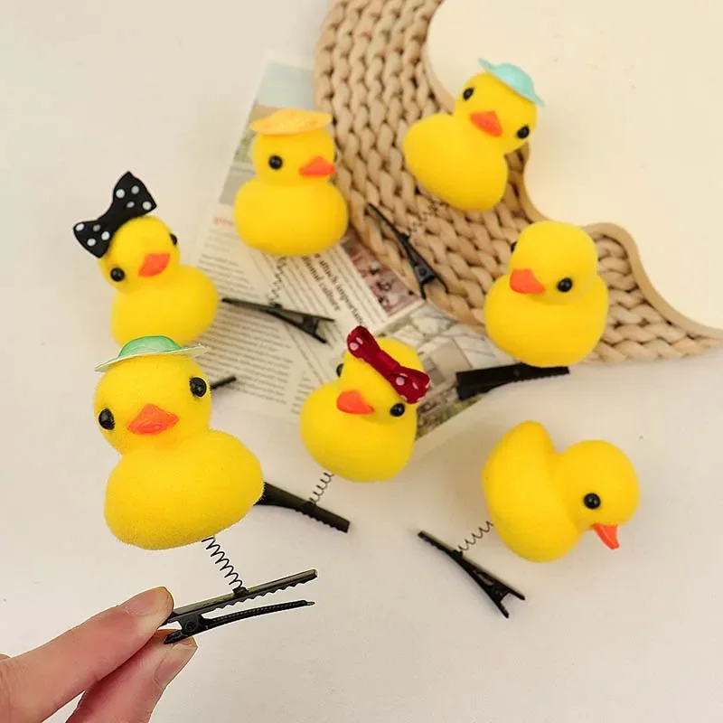 1/10PCS Little Yellow Duck Hairpin Side Clips For Women Girls Cute Little Dog Chicken Rabbit Hair Clip Headwear Hair Accessories