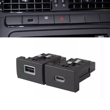 차량용 고속 충전기 QC3.0 타입 C PD 듀얼 USB 인터페이스 소켓, 자동차 전화 고속 충전 어댑터 버튼, 폭스바겐 폴로 11-13 용