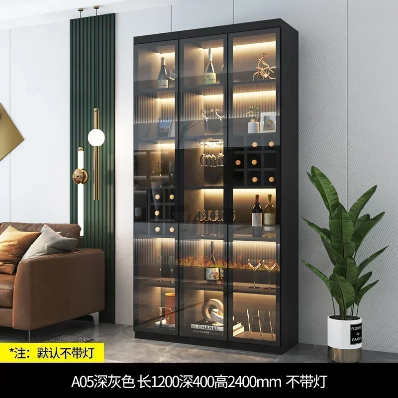 Wine Cabinet Glass Display Modern Light Luxury Home Small Living Room Dining Side Storage Cabinet Meuble Vin Bar Furniture