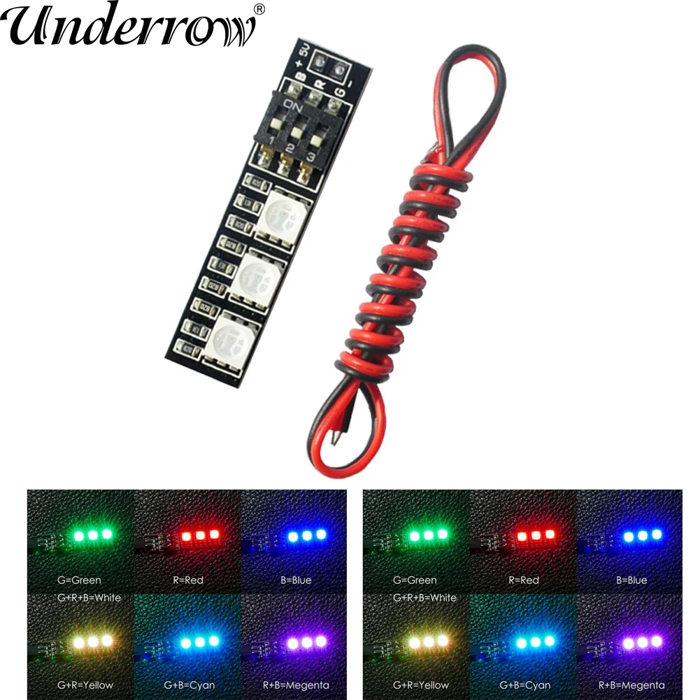Rgb 5050 Led Light Board 5V 12V 16V 3S 4S 7 Colori Switch Per Rc Drone Kit Hobby Fpv Racing Quad Quadcopter Multicopter Uav