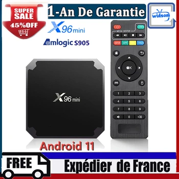 X96mini 안드로이드 11.0 스마트 TV 박스, 쿼드 코어 미디어 박스, 셋톱 박스, 2GB, 16GB, X96, S905W2, m3u, 프랑스에서 배송, 빠른 배송