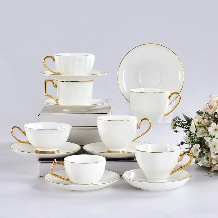 CeramicGoldHandleCoffeeCupandDishOfficeAfternoonTeaCup