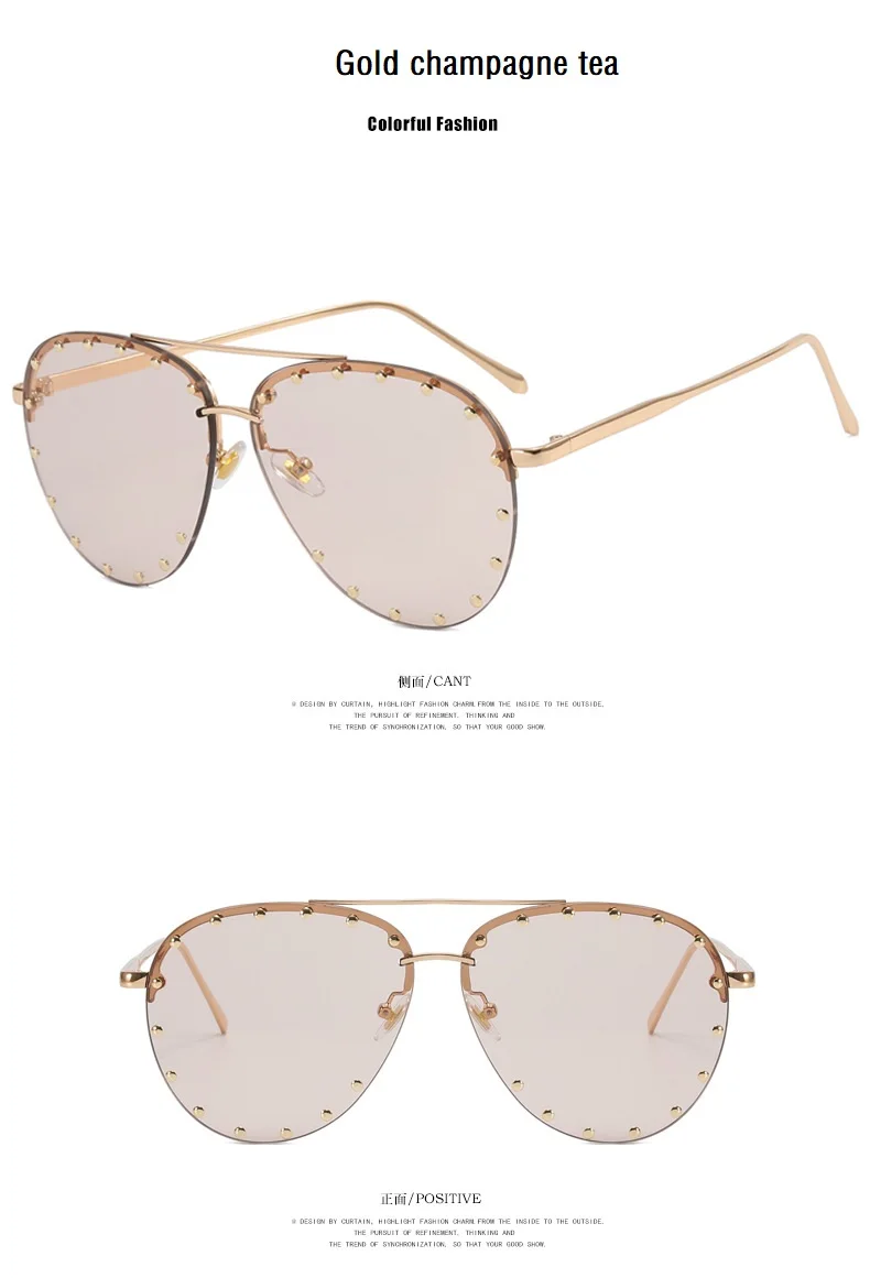 Occhiali da sole aviator donna oversize senza montatura rivetti_voghion.com