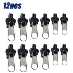 Universal Zipper Repair Kit with New Design - Instant Fix for Clothes, Includes 3 Sizes of Replacement Sliders (Silver Color - 12pcs)