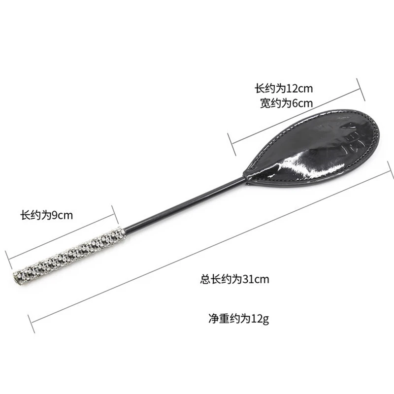 31CM Diamond Inlay Handle Glossy PU Leather Top Short Straight Whip Riding Crops Flogger Horse Training Dressage Whips ﻿ 2