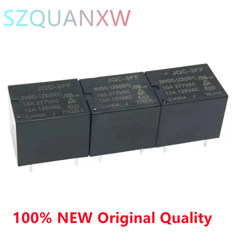 

5pcs/lot Relay HF- JQC-3FF-5 005 9 009 12 012 24 024 VDC -1ZS 1HS New and Original In Stock