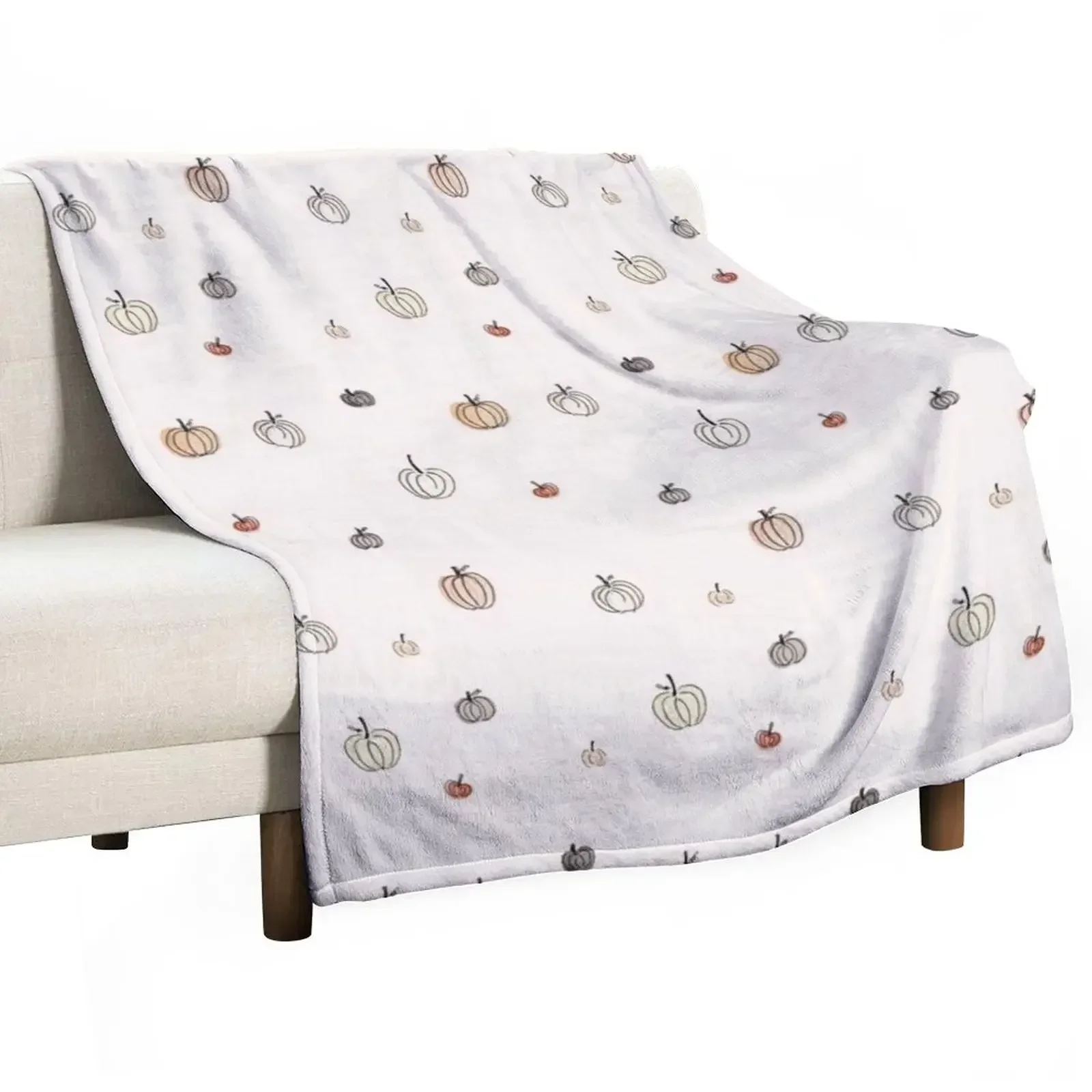 

white pumpkin pattern Throw Blanket Cute funny gift Blankets