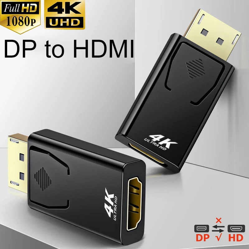 

4K 1080P DisplayPort to HDMI-Compatible Adapter DP Male to Female HDMI-Compatible Video Audio Cable Converter for PC HDTV Laptop