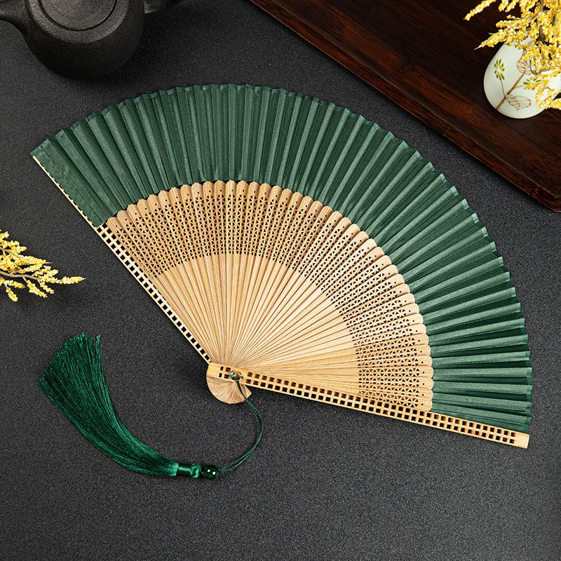 

Gufeng Japanese Folding Bamboo Hand Fan Mahjong Bone Portable Women's Chinese Qipao Dance Folding Hanfu Folding Wedding Fans