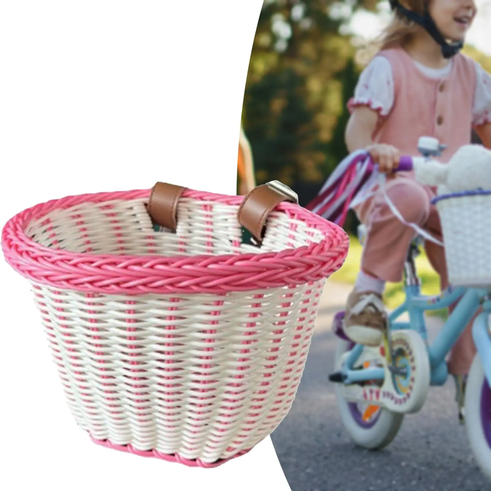 Kids Bike Decoration Basket Cute Handlebar Basket for Boys Girls Children