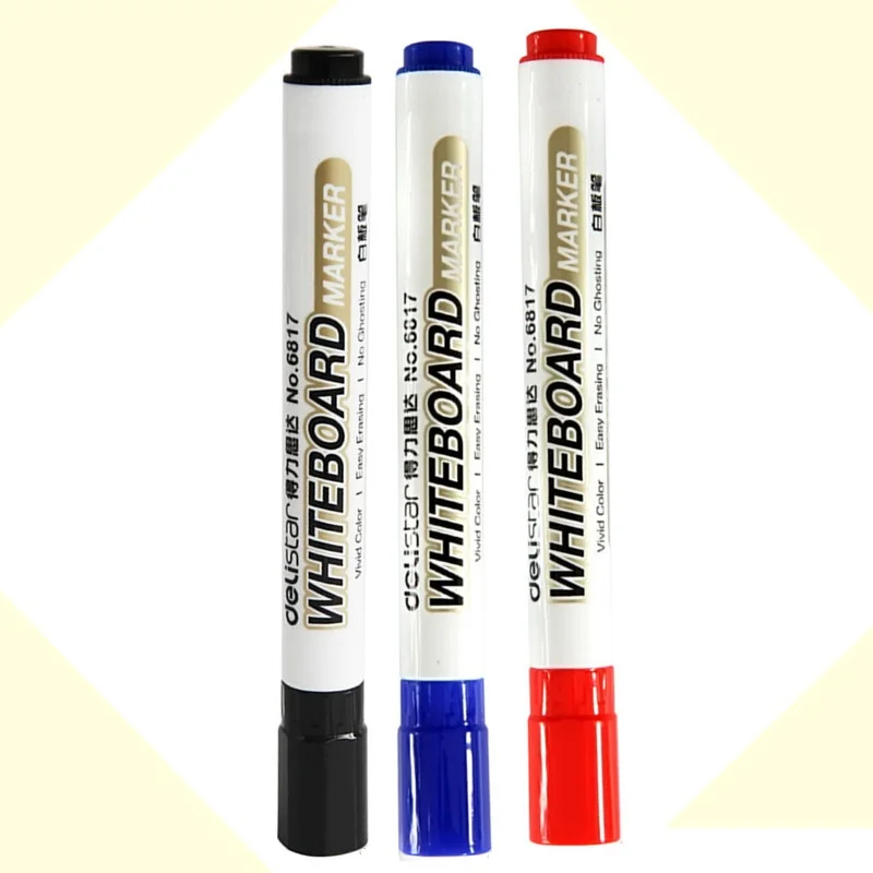 Deli Low-Odor Dry Fast Erasable Marker Whiteboard Mar Pen 3 Colors 2mm Office School Supply Stationary Children Drawing Tool