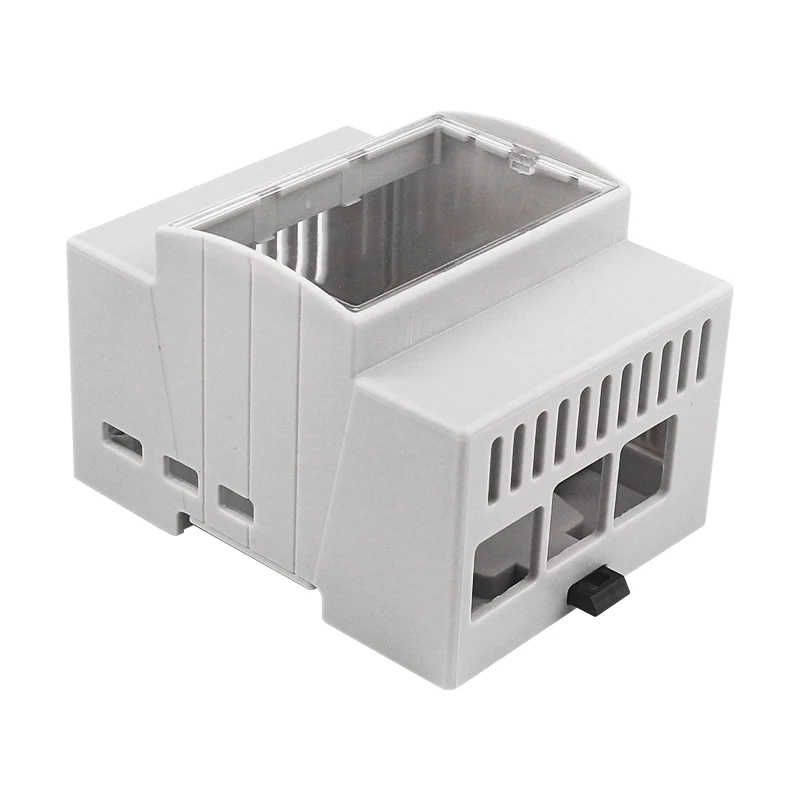 Raspberry Pi 5 ABS Case DIN Rail Shell Large Inner Space Clear Windows Protectio