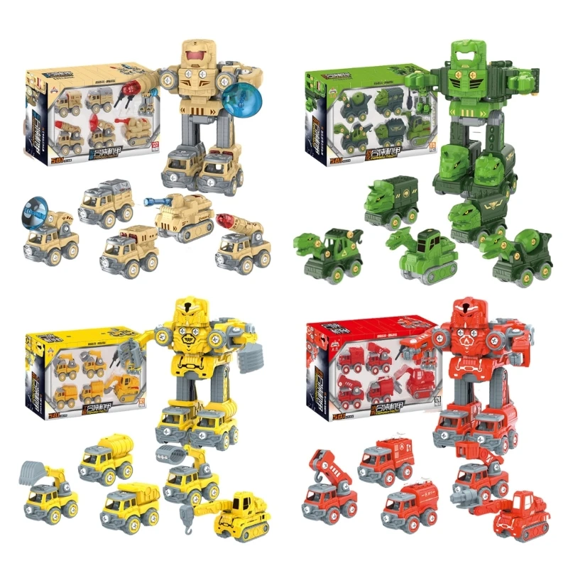 

5 in 1 Robot Cartoon Dinosaur Toy for Boys Construction Transforming Toy