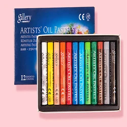 Gallery Artists' Vibrant Soft Oil Pastels - Assorted Blendable Colors (12 Colors)