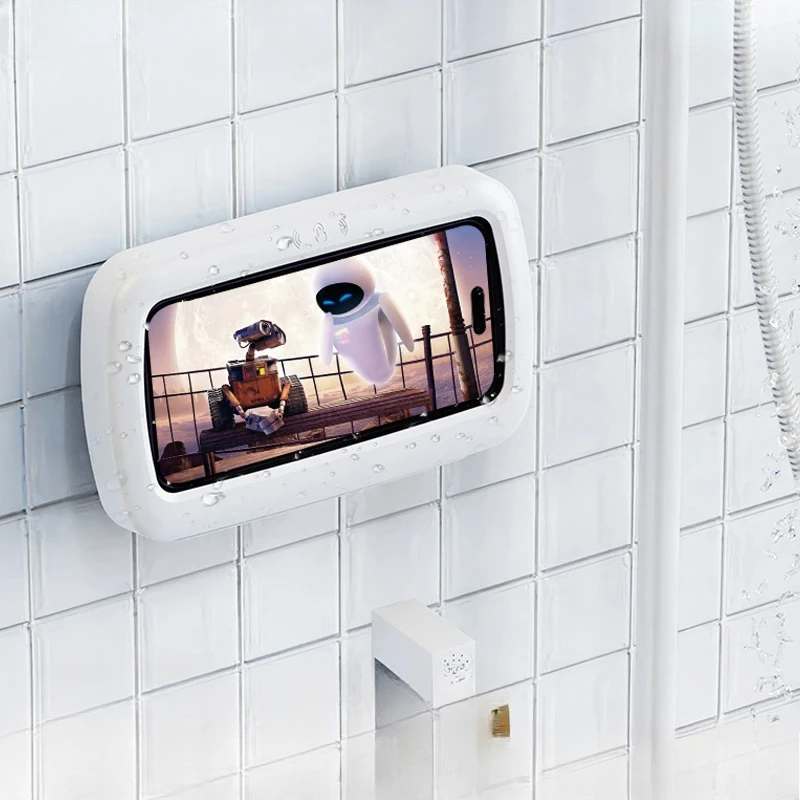 Bathroom Phone Stand Waterproof and Anti-fog Mobile Phone Wall Hanging Can Be Rotated Storage Stand phone holder