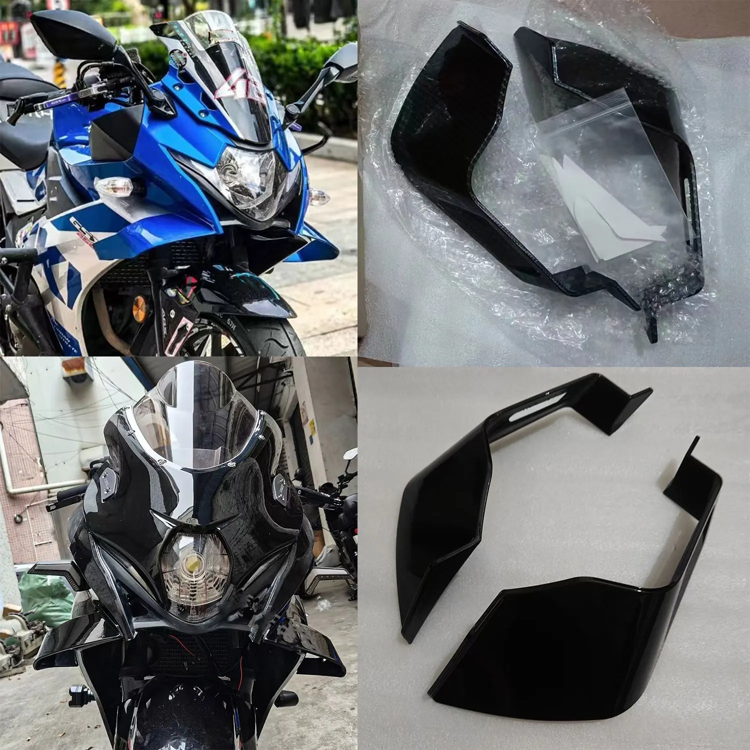 For Suzuki GSXR600 GSXR750 GSXR1000 GSX-R 600 750 1000 GSX250R Motorcycle Winglets Aerodynamic Wind Side Wings Spoiler Fairing