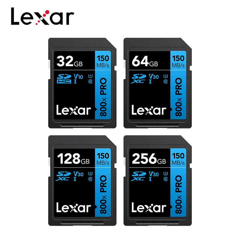 Lexar ī޶   ÷ ޸ ī, 800x PRO SD ī, ִ 150 MB/s V30 U3 UHS-I, 4K UHD, 32GB, 64GB, 128GB, 256GB