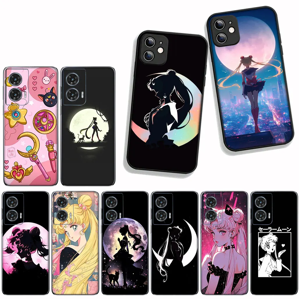 Cat Sailor Moon and Beautiful Girl Design Phone Case Cover