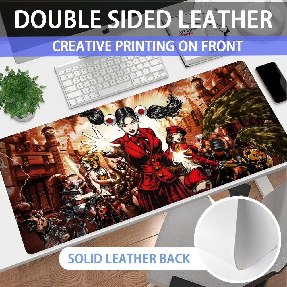 

Mouse Pad Large non-slip desk pad mouse pad PU Command and conquer high-end quality light luxury desk pad