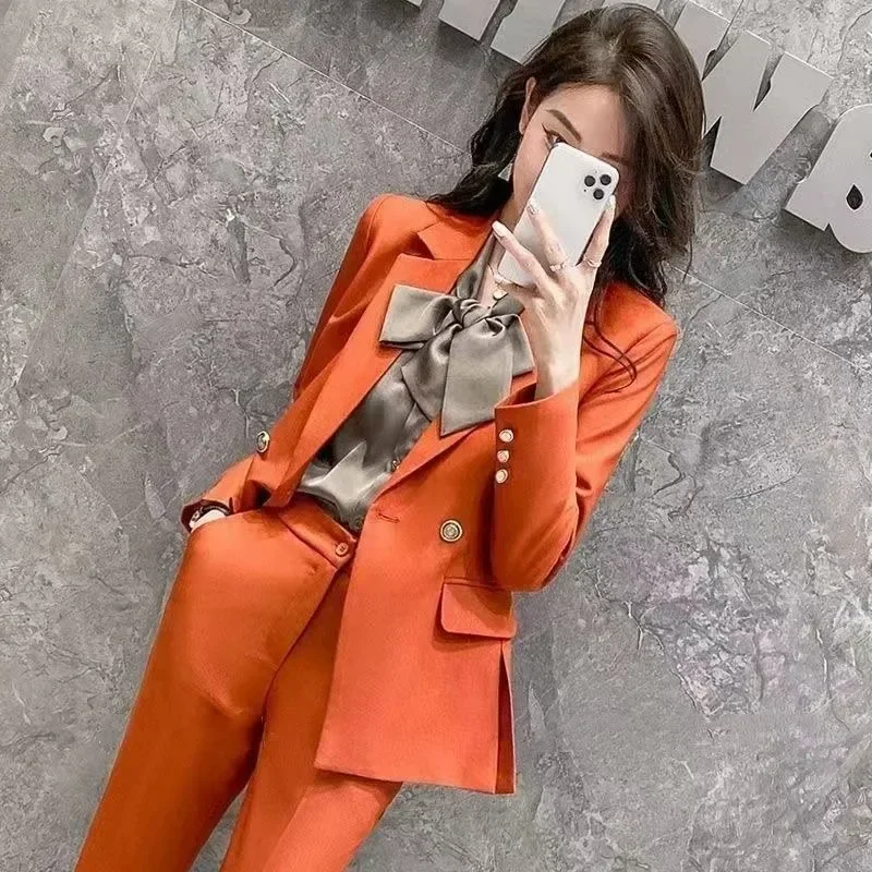 2023 New Goddess Fan Suit Autumn and Winter Fashion New High-end Small Suit Temperament Broadcast Host Dress Work Clothes S-4XL