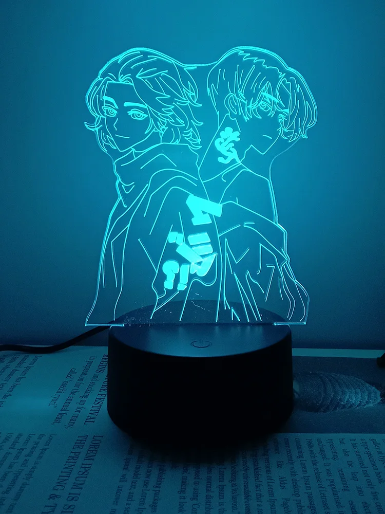 

Токийский Мстители Tokyo revengers Mikey Draken Baji для дома украшения ночник аниме фигурки декор комнаты светодиодная лампа манга светильник ночные этюды акриловые на батарейках прикроватная аватар 3d