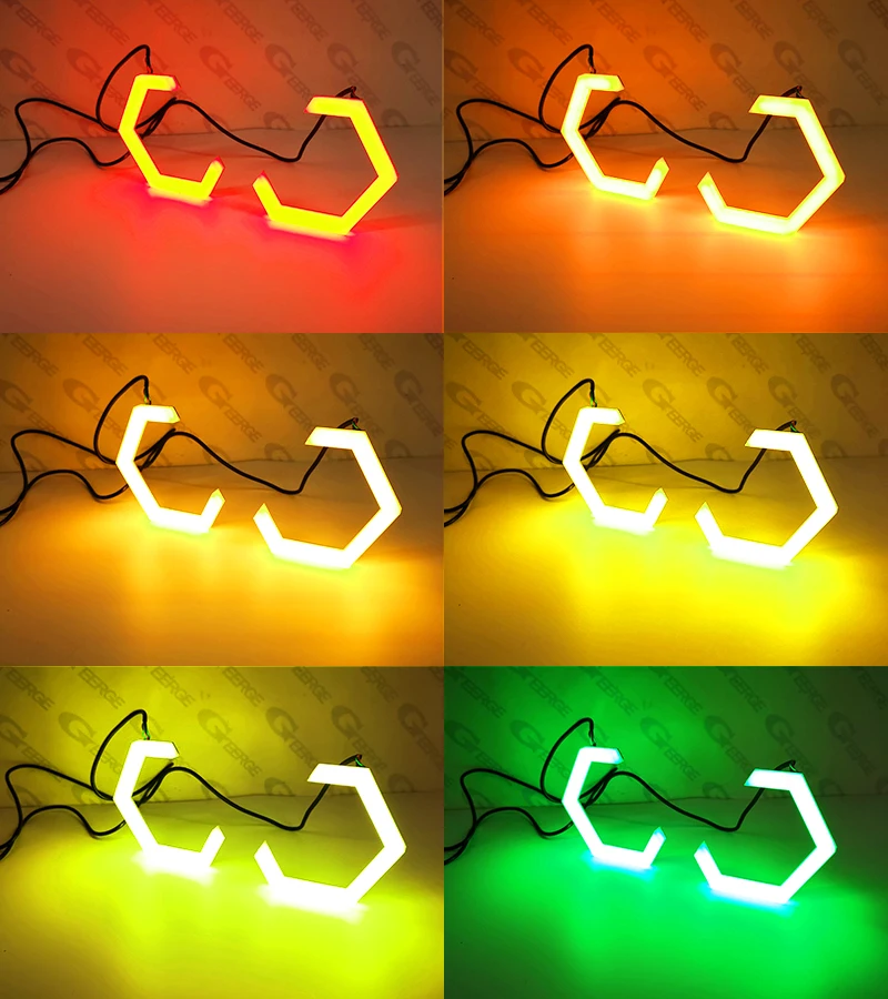 인피니티 G25 G35 G37 Q60 닛산 스카이라인 250GT 350GT 370GT 주간 주행등 다이내믹 멀티 컬러 RGB 헥스 LED 엔젤 아이즈 헤일로 링