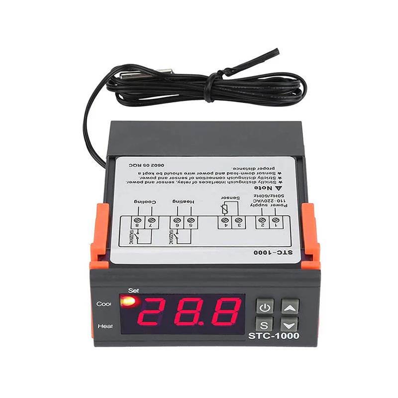 DC12V 24V AC110-220V STC-1000 LED Digital Thermostat for Incubator Temperature Controller Thermoregulator Relay Heating Cooling engine coolant thermostat thermostat housing cover