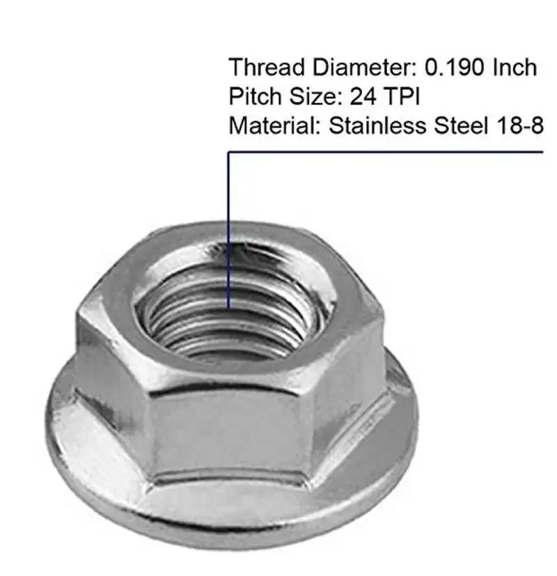 hexagon nuts locking nuts flange nut 1/5pcs Inch 1/4 5/16 3/8 1/2 6-32 8-32 10-24 Unc America Coarse Form Lock Metal Heavy Prevailling Torque Flange Hexagon Nut