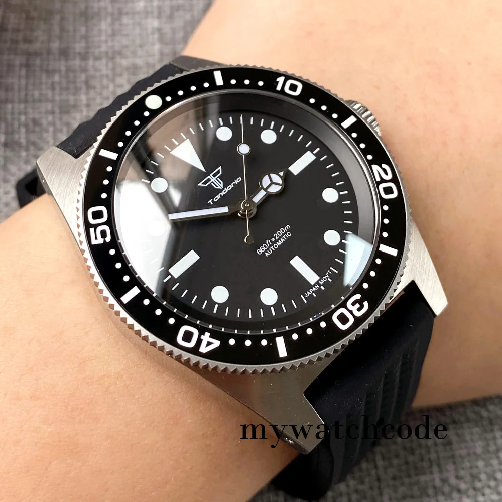 62mas Diving Steel Mechanical Watch Men S NH35 Movt 20bar Waterproof Wristwatch Dome Sapphire Glass Flat Ceramic Insert Swim