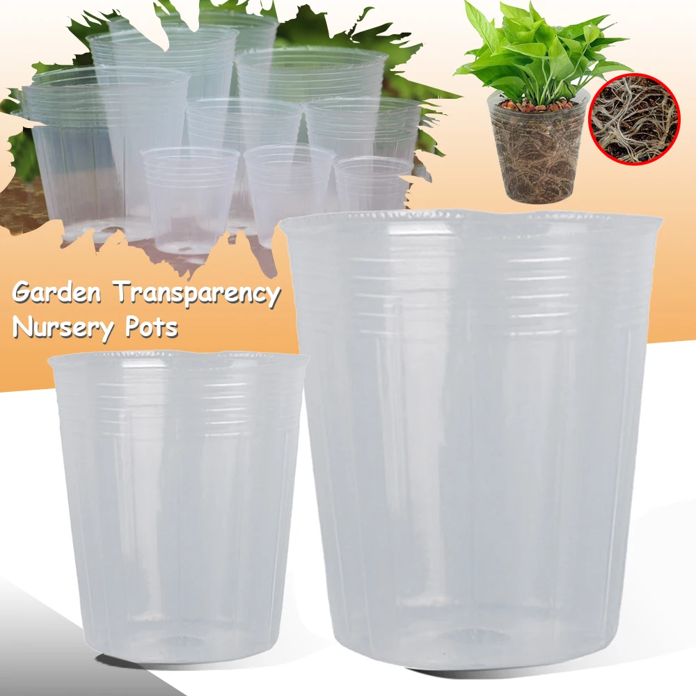 20PC Garden Transparency Nursery Pots Planting Nutrition Cup Orchid Propagation Container Seedling Bag Nutrition Bowl Flowers Pot_voghion.com
