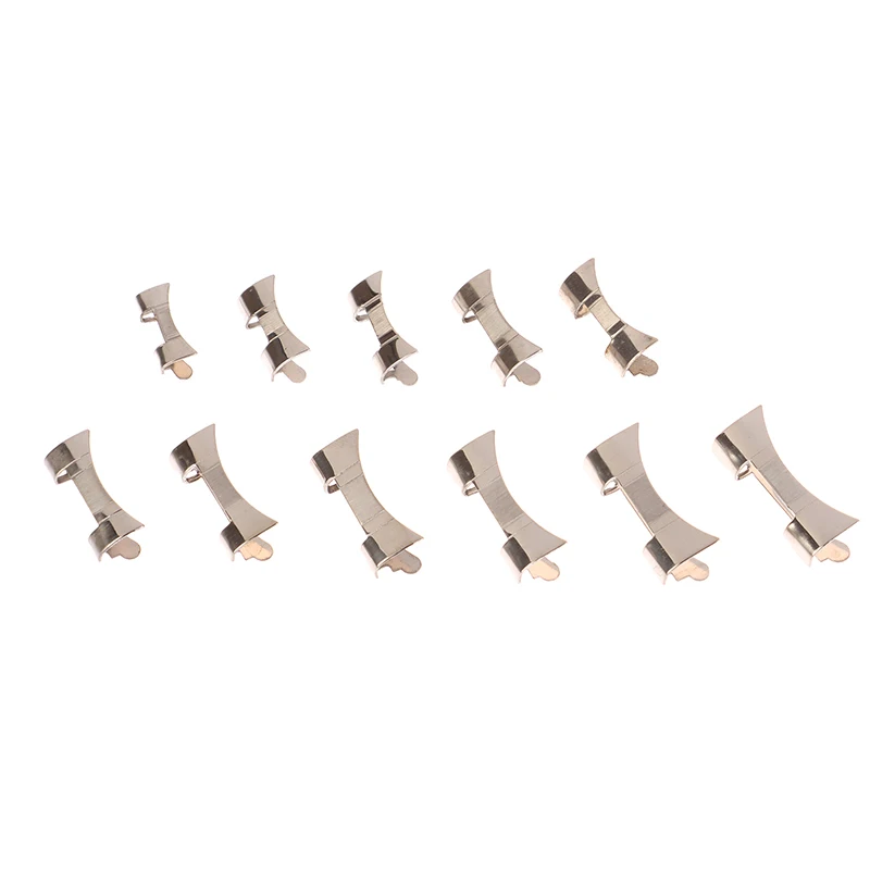 Stainless Steel Flat Curved End Watch Strap Connector - Metal Band Link Connector