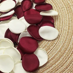 Burgundy Valentine Party & Anniversary Artificial Flower Petals Decor (Burgundy  Cream)