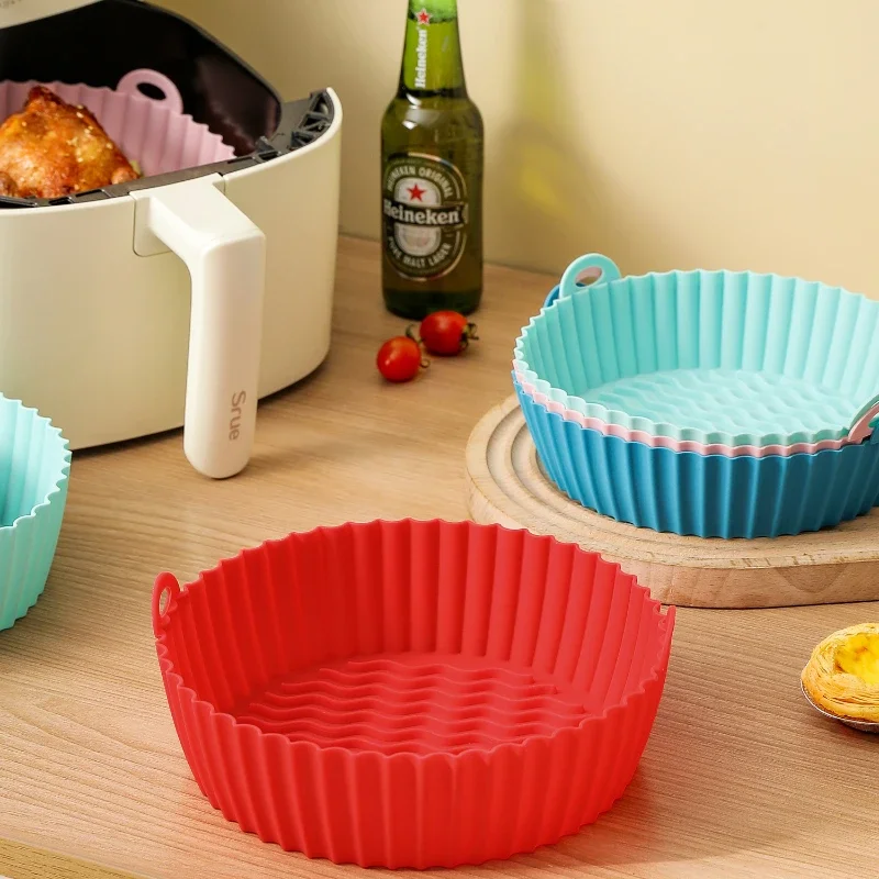 

Air Fryer Silicone Baking Tray Cake Pizza Pan Fryer Mat Lining Bread Kitchen Accessories Baking Tools Mold Bakeware Barbecue