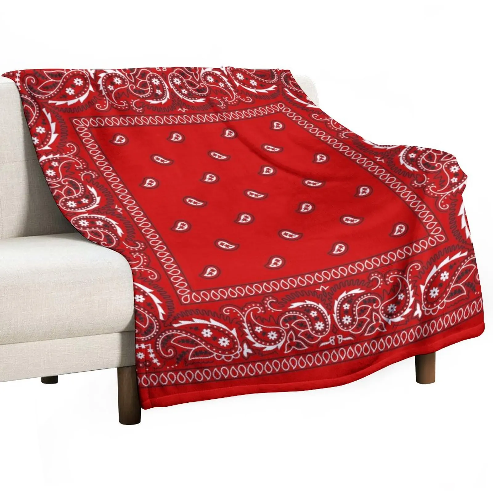 

Bandana - Red Throw Blanket Blankets Sofas Of Decoration For Sofa Thin Soft Plush Plaid Warm Blanket